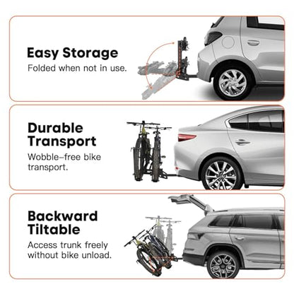Ebike Racks for 2 Bikes Tow Hitch