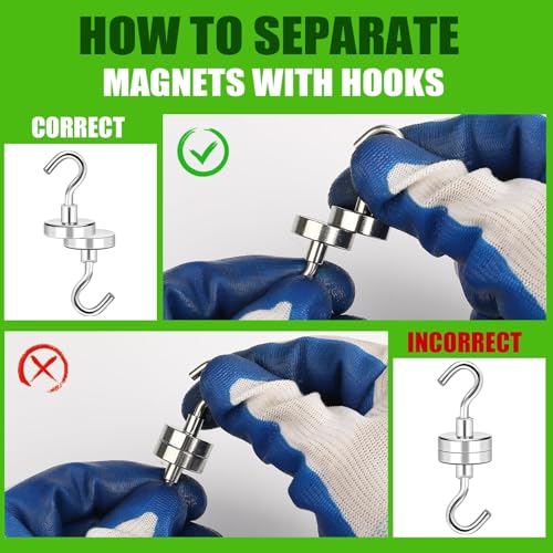 Magnetic Hooks 170lbs Strong Magnets Hook 18 Pack
