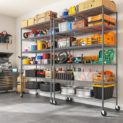 82" H X45 W X18 D Storage Shelves with Wheels (3 Count)