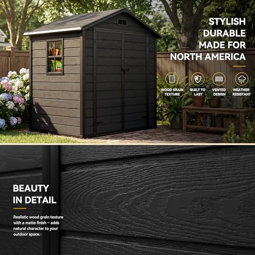 6X5FT Resin Storage Shed with Reinforced Floor