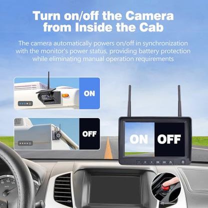 1080P 7" Magnetic Wireless RV Backup Camera System (4 Count)