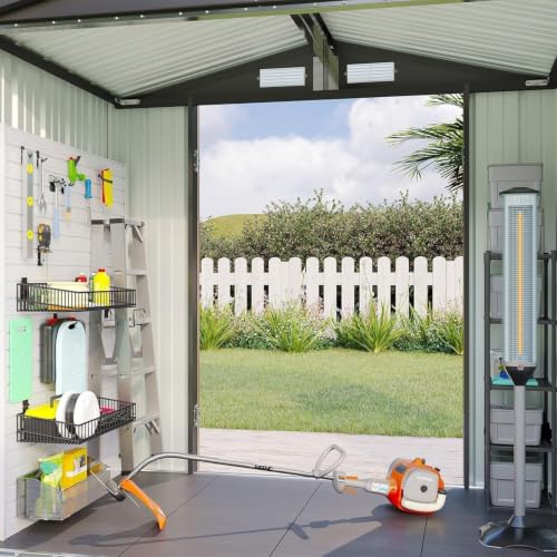 6x4FT Shed with Floor Galvanized Steel Outdoor Storage Shed
