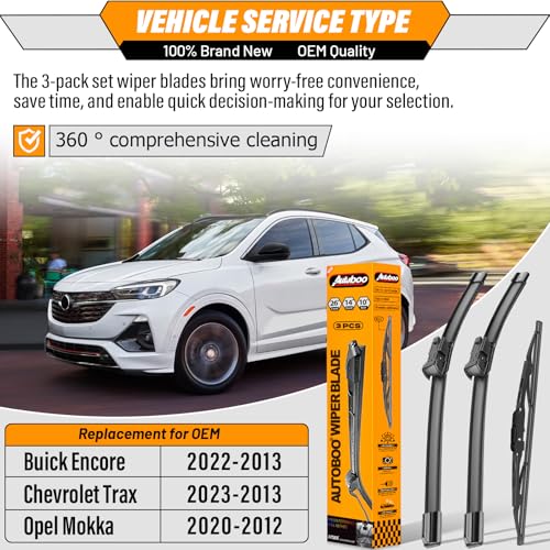Windshield Wiper Blade Replacement for Chevy Trax Buick Encore