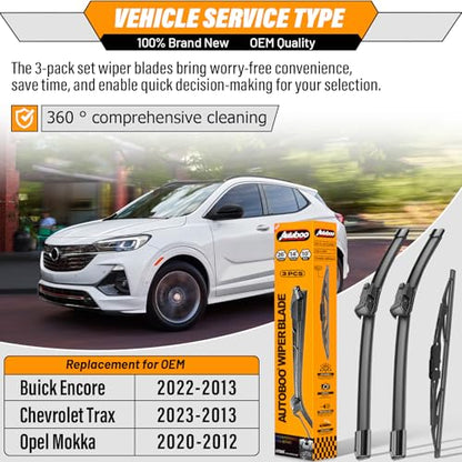 Windshield Wiper Blade Replacement for Chevy Trax Buick Encore