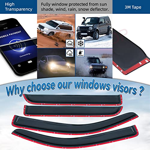 4pcs Window Visors Rain Guards for 2009 (4 Count)