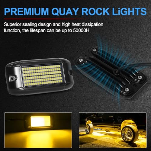 108 High Power LEDs per Pod 4Pods Yellow Amber Rock Lights Ultra