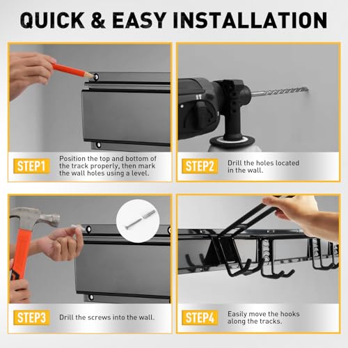 9 Pairs Heavy Duty Garage Tool Organizer Wall Mount Hooks