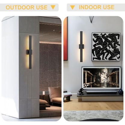 Black Modern LED Outdoor Wall Sconce 31.5" Long Outdoor Wall Lights Exterior Lighting Fixtures for House Porch Patio Garage Front Door