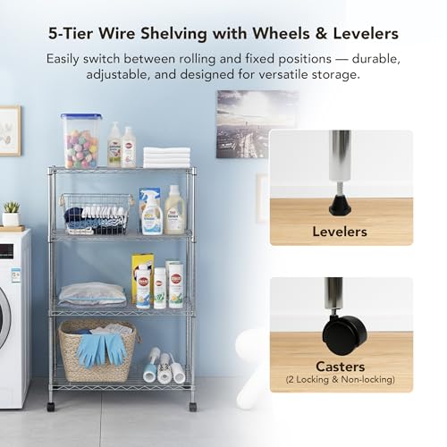 Heavy Duty 4 Tier Wire Shelving Unit Storage Rack