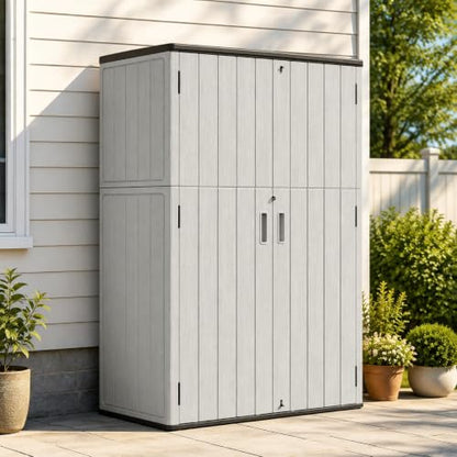 47 Cu.Ft Vertical Outdoor Storage Shed with Reinforced Floor