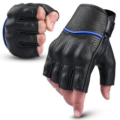 Motorcycle Gloves Men's Leather Motorbike Gloves Touchscreen Function