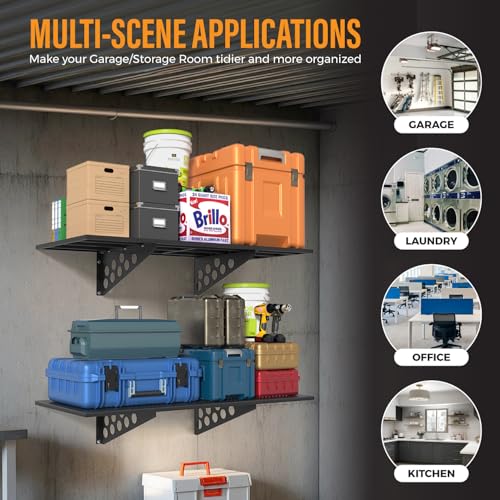 2 Pack 1.5x4ft Heavy Duty Garage Wall Shelving Storage Rack (2 Count)