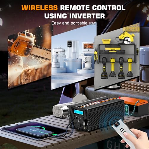 5000 Watt Power Inverter 12V DC to 110V 120V Converter for Family RV Off Grid Solar System Car with Type