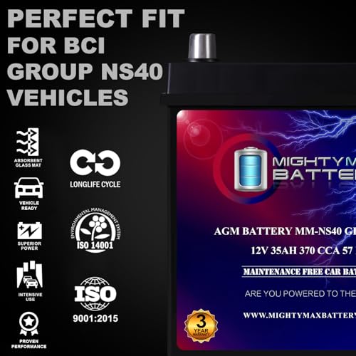 MM NS40 Start and Stop Car BCI Group Size NS40 12V 35Ah