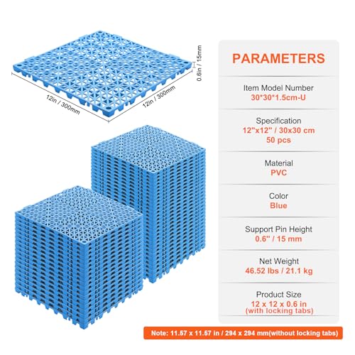 Interlocking Tile 50PCS Blue