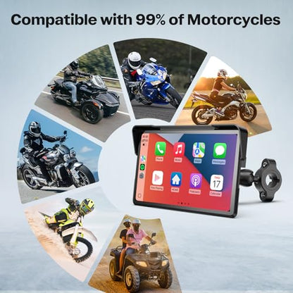 Motorcycle CarPlay Screen with Android Auto