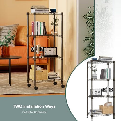 1000 lbs 4 Shelf Adjustable Heavy Duty Steel Wire Rack (4 Count)