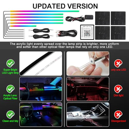 Dreamcolor Acrylic Interior Car LED Strip Light with Wireless APP
