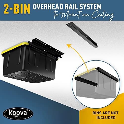 Heavy Duty Overhead Garage Storage Rack for 2 Bins. Adjustable Width