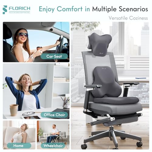 Car Seat Cushion and Lumbar Support Pillow for Office Chair Car