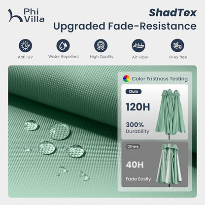 15ft Large Outdoor Patio Umbrella with Base Included