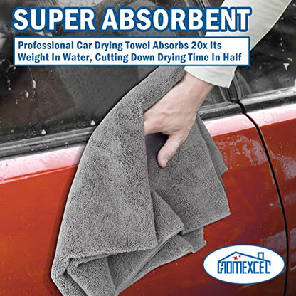 Professional Large Microfiber Car Drying Towels 2 Pack (2 Count)