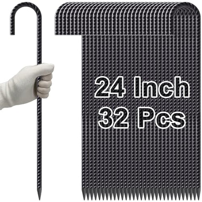Rebar Stakes 24 Inch J Hook Heavy Duty (32 Count)