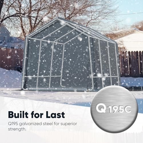 Heavy Duty 8x14FT Carport Shelter with Roll