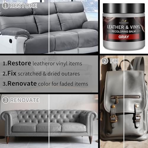 Leather Recoloring Balm and Leather Repair Kit for Furniture (8 Fl Oz)