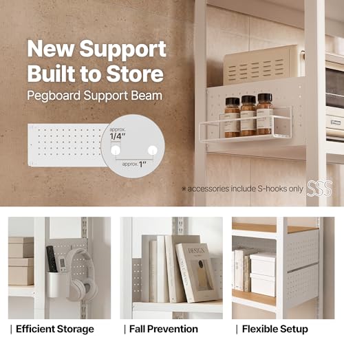 5 Tier Rolling Shelving Unit with Lockable Wheels Multipurpose Storage Cart with Pegboards for Kitchen Laundry Pantry 32" W 2Pack (2 Count)