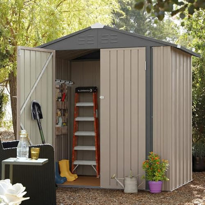 Metal Outdoor Storage Shed 6 x 8 FT Metal Shed with Lockable Door
