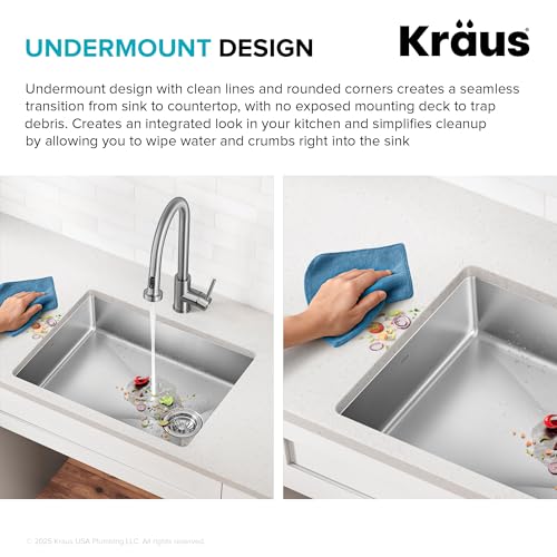 Fairlane 25 inch ADA Compliant Undermount Single Bowl 18