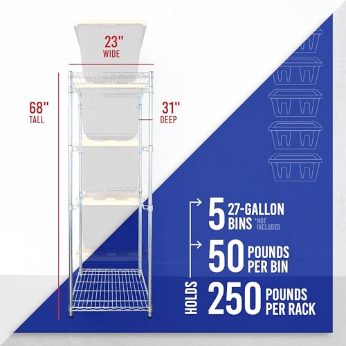 5 Tier Steel Tote Rack for 27 Gallon Bins