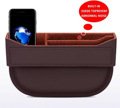 Car Seat Gap Filler Organizer for Tesla Model 3/Model Y/Model X/Model S/Cybertruck,Car Front Seat Organizer Car Console Side Pocket with USB Charging Hole,C Black