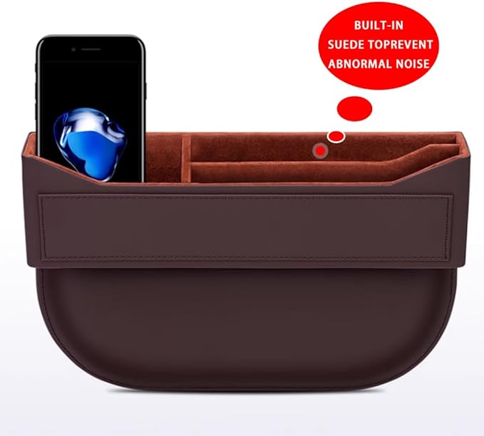Car Seat Gap Filler Organizer for Tesla Model 3/Model Y/Model X/Model S/Cybertruck,Car Front Seat Organizer Car Console Side Pocket with USB Charging Hole,A Red