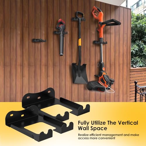 4 Pack Weed Eater Hanger Wall Mounted Bulk Weedeater Garage Trimmer Rack Heavy Duty Garden Tool Hanger Steel Weed Whackers Holder Organizer Hooks for Grass Garden Tools (4 Count)