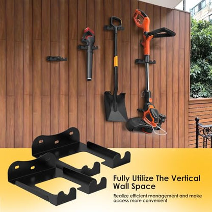 4 Pack Weed Eater Hanger Wall Mounted Bulk Weedeater Garage Trimmer Rack Heavy Duty Garden Tool Hanger Steel Weed Whackers Holder Organizer Hooks for Grass Garden Tools (4 Count)