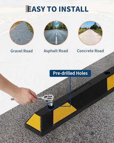 72 in Heavy Duty Rubber Parking Curb