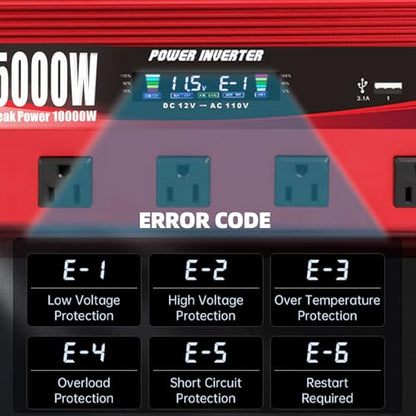 5000W Power Inverter 12V to 110V