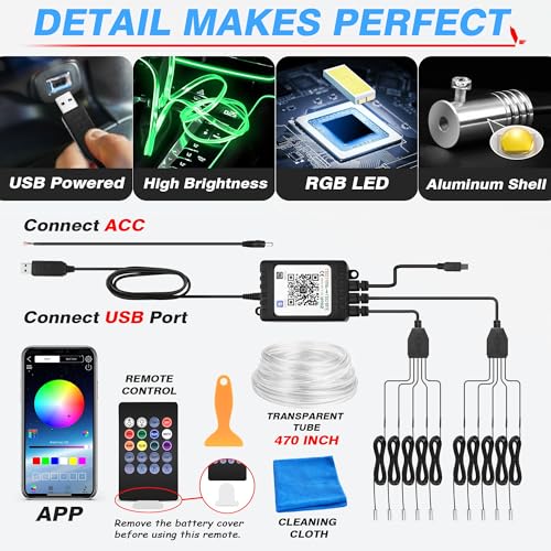 10 in 1 RGB Interior Car LED Strip Lights (35.2 Ounce)