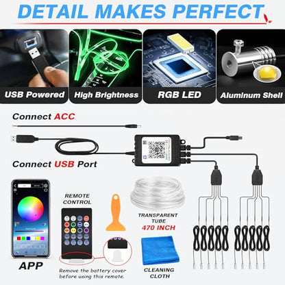10 in 1 RGB Interior Car LED Strip Lights (35.2 Ounce)