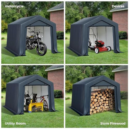 8x12 ft Storage Shelter Shed Portable Outdoor Carport Garage