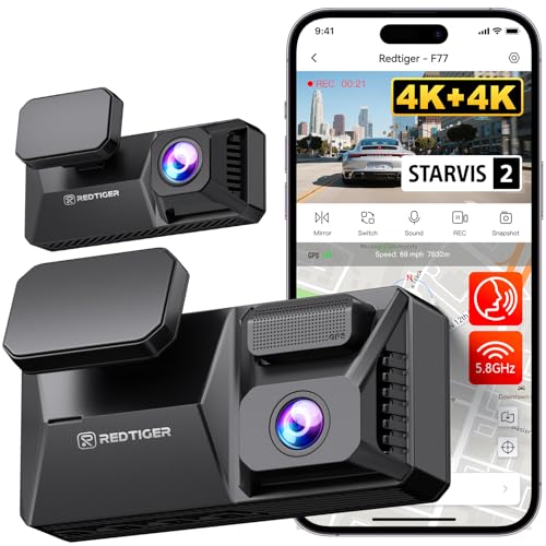 F77 4K+4K Dual Dash Cam for Cars