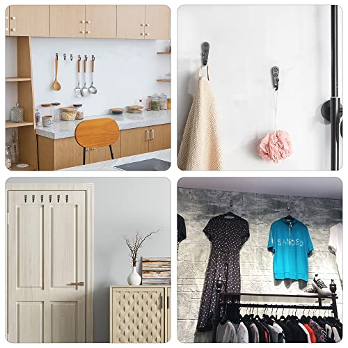 15 Pack Black Wall Mount Hooks for Hanging Coats & Towels (15 Count)