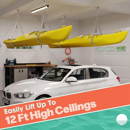 Kayak Storage Hoist Overhead Pulley System