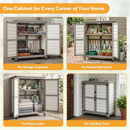 Outdoor Storage Cabinet with Lockable Doors