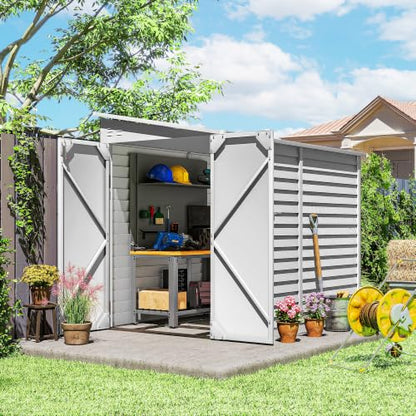 4.6' x 9' Steel Outdoor Storage Shed Waterproof Lean
