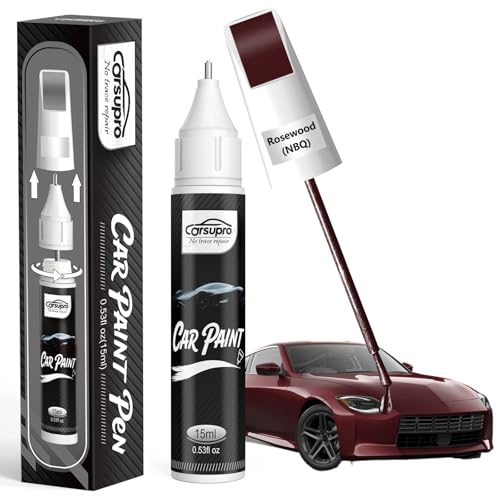 Rosewood(NBQ) for Nissan Touch Up Paint Pen, 2 in 1 Car Scratch Remover with Pen Tip and Brush, Precise Color Match for Car Paint Scratch Repair, Quickly and Easily Fix Chips and Nicks