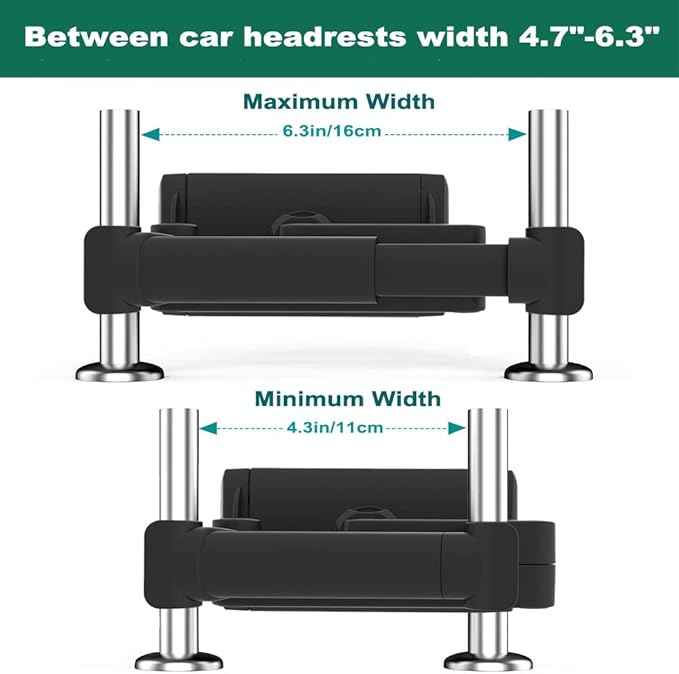 Car Headrest Tablet Mount Holder for 4-13" iPad Device, Universal Kids Stretchable Backseat Tablet Stand for with iPad Pro 12.9 10.5 9.7 Air Mini, Samsung Galaxy Tab, Kindle Fire, iPhone