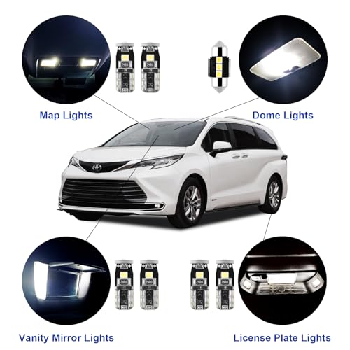 16 Pcs Super Bright 6000K White LED Interior Light
